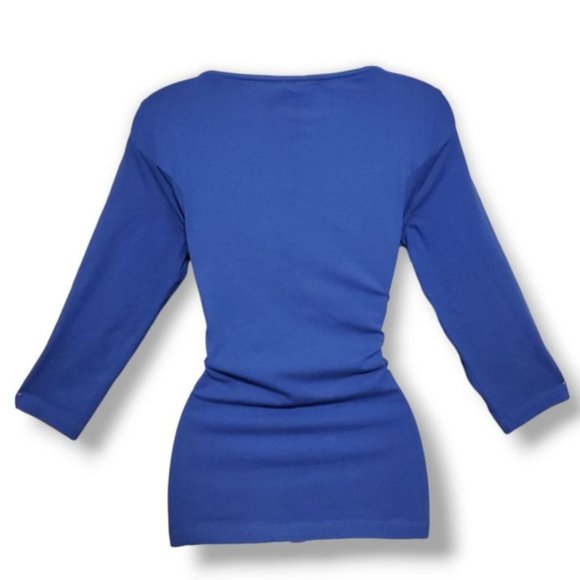 Nautica 3/4 Sleeve Tunic - Medium - Blue/White - Picture 3 of 5